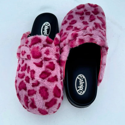 Leopard Fur Clogs